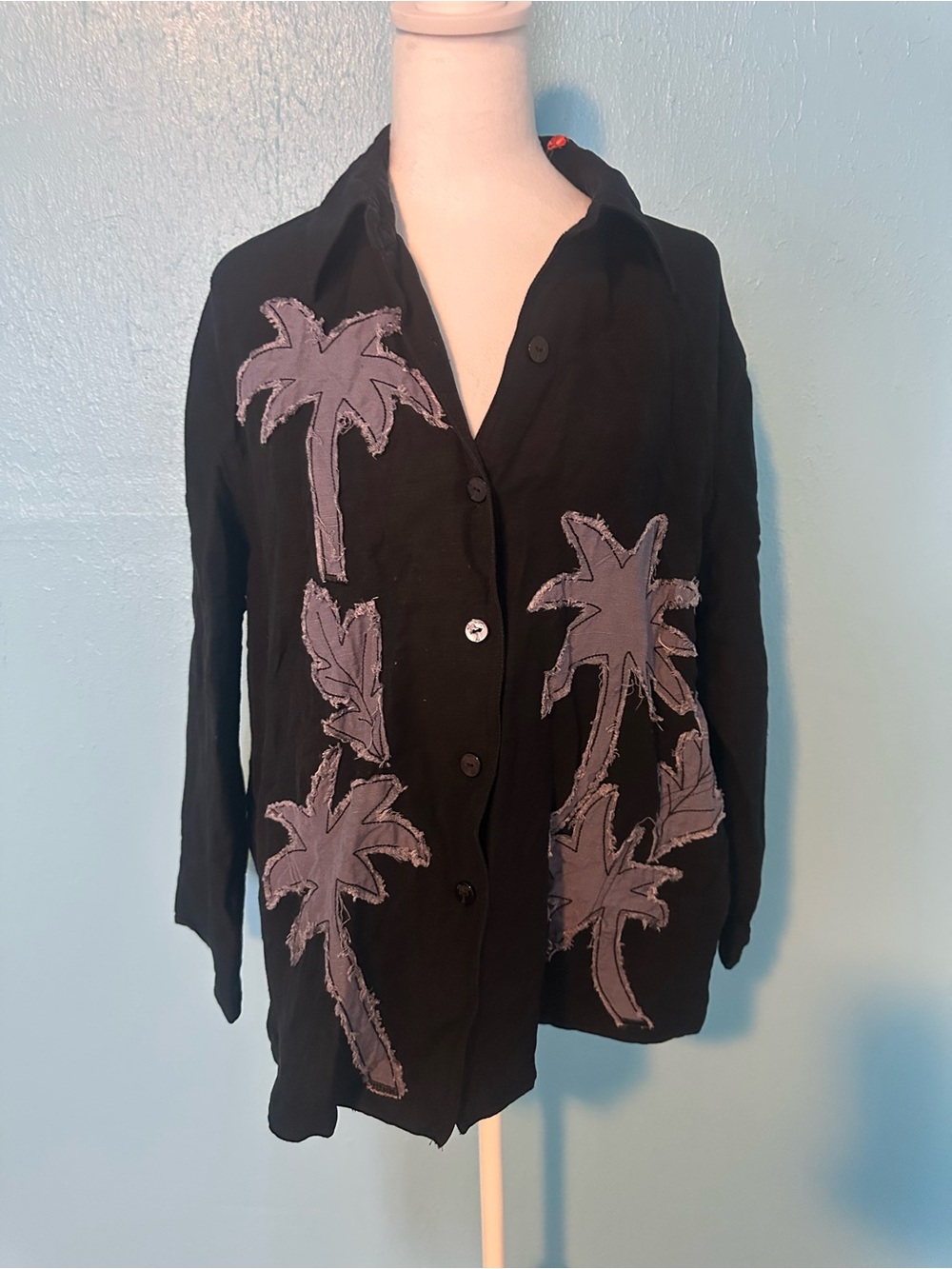hearts of palm Black Top with Green Palm Logo